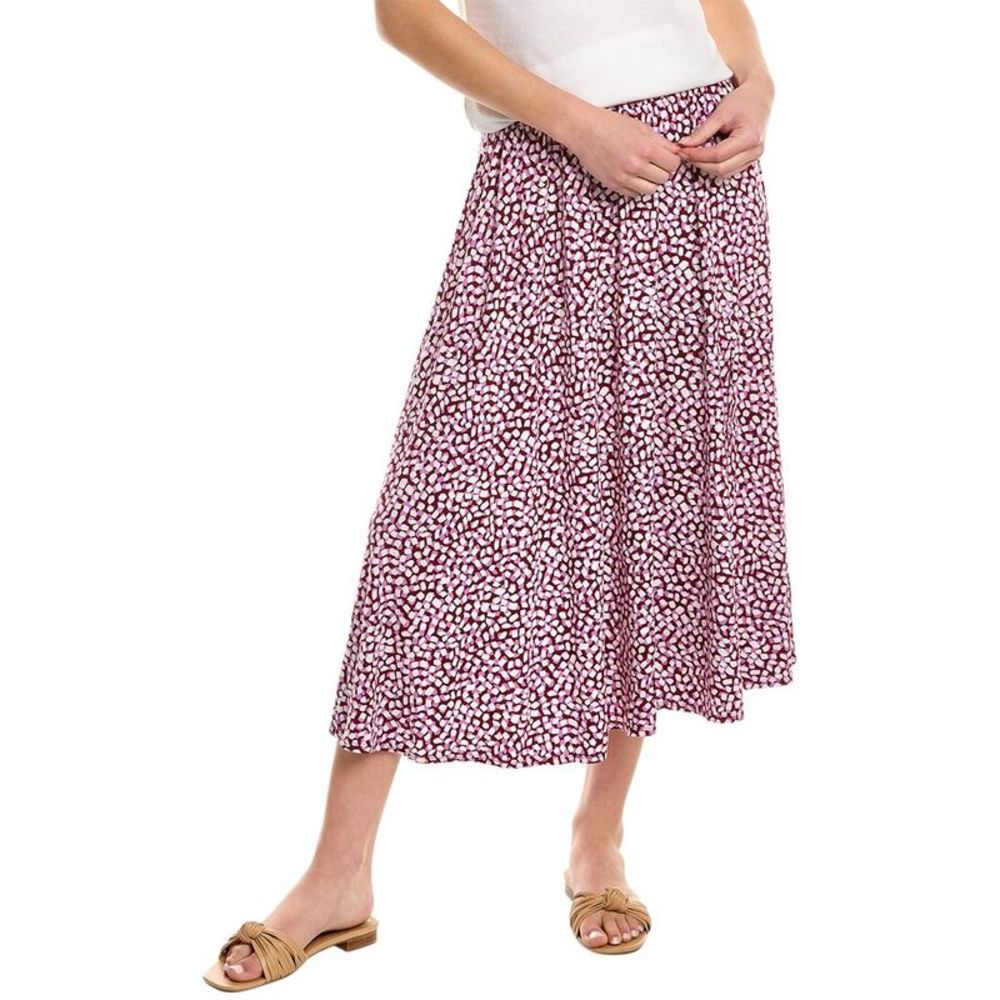 Draper James Pink and White Printed Midi Skirt